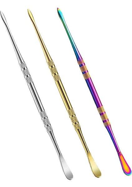 3 Paket Balmumu Oyma Aletleri Seti Paslanmaz Çelik Balmumu Kepçe Aleti Oyma Kalemi Heykeltraşlık Kaşığı, 4.84 Inç ve 3 Renk (Yurt Dışından)