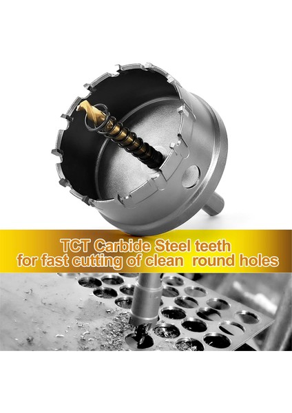 Sert Metal Için Delik Testeresi Seti, Titanyum Kaplamalı Pilot Matkap Ucu ile 2-3/8 Inç Tungsten Karbür Uçlu Delik Testeresi Kesici (Yurt Dışından) indirimleri