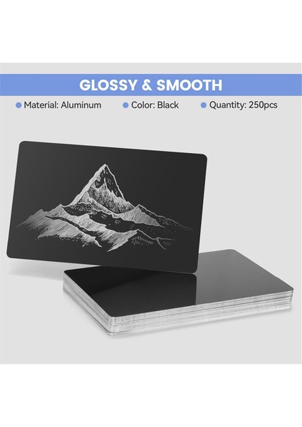Lazer Gravür Boşlukları, Cnc Gravür Için 250 Adet Siyah Alüminyum Alaşımlı Levhalar, Lazer Işçiliği, 85 x 55X 0,2 mm Kalınlık (Yurt Dışından) fiyatları