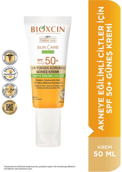 Sun Care Acnium SPF50 Akneye Eğilimli Ciltler Için Güneş Kremi 50 ml