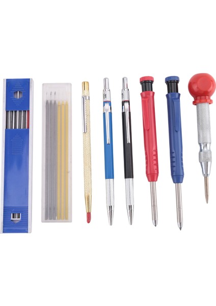 8 Parça Marangoz Çizici Işaretleme Seti 4 Mekanik Marangoz Kalemi, Cam ve Seramik Için Metal Karbür Çizici Içerir (Yurt Dışından)