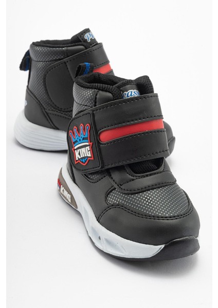 Tek Cırtlı Çocuk Bot Siyah Kırmızı