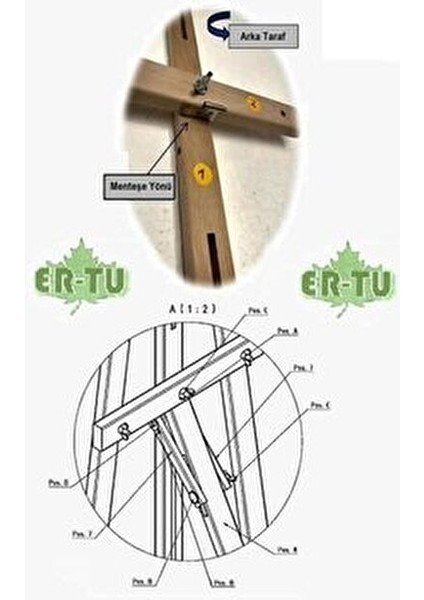 Ahşap Ekstra Göknar - Çam Ahşap Şövale (170 Cm)