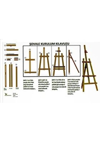 Ahşap Ekstra Göknar - Çam Ahşap Şövale (170 Cm)