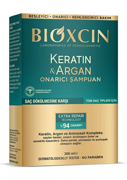 Onarıcı Şampuan Keratin & Argan - 300 ml