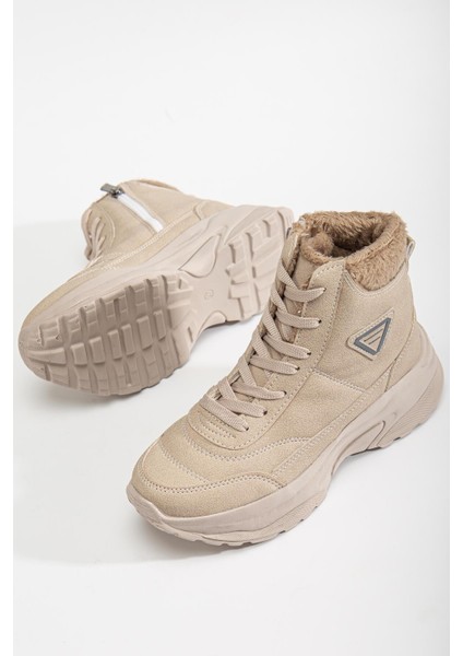 Fermuarlı Çocuk Kar Botu Bej Bej fiyatları