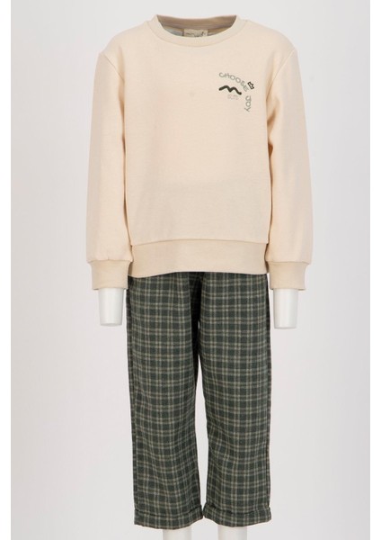 Erkek Bebek Sweatshirt ve Pantolon Takım - Haki