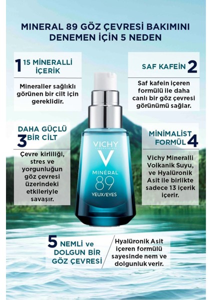 Mineral 89 Göz Çevresi Bakım Kremi 15 ml Nemlendirici İnce Çizgi ve Koyu Halka Önleyici modelleri