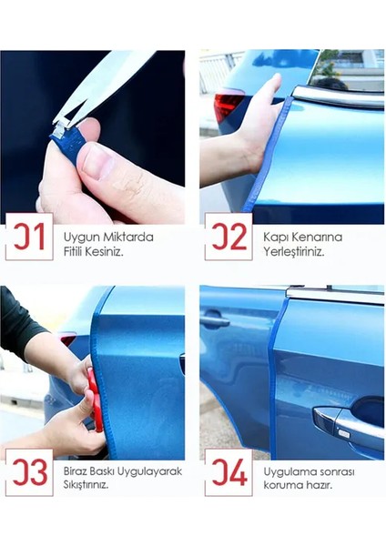 Daewoo Espero Araç Kapı Koruma Fitili 5metre Parlak Mavi Renk Çarpma Çizilme Önleyici Fitil fiyatları