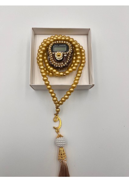 10 Adet Hediyelik (Mevlid Çeyizlik Hac Umre) Kutulu Tesbih ve Taşlı Zikirmatik Seti modelleri