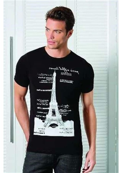 Berrak Kule Baskılı Erkek T-Shirt 1043
