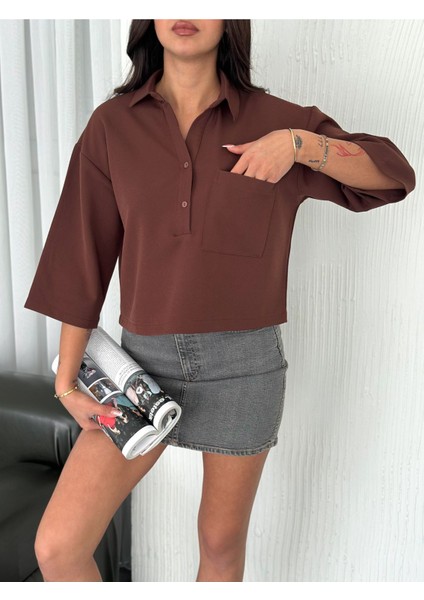Cep Detaylı Truvakar Kol Dabıl Kumaş Gömlek