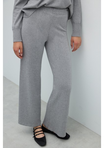 Düz Paça Triko Pantolon Açık Gri K2671014_056 fırsatları