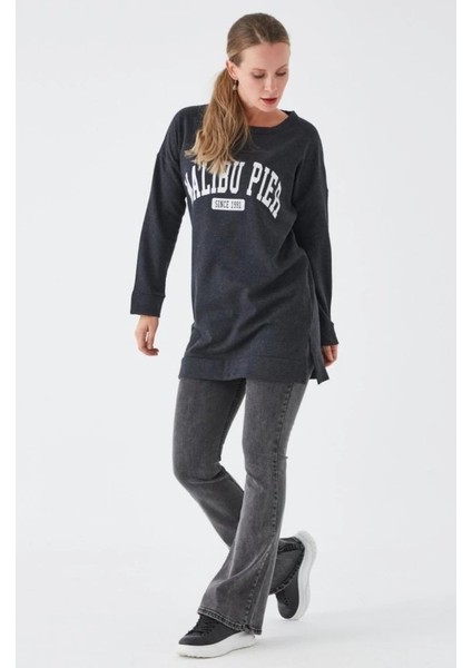 Sıfır Yaka Baskılı Sweat modelleri