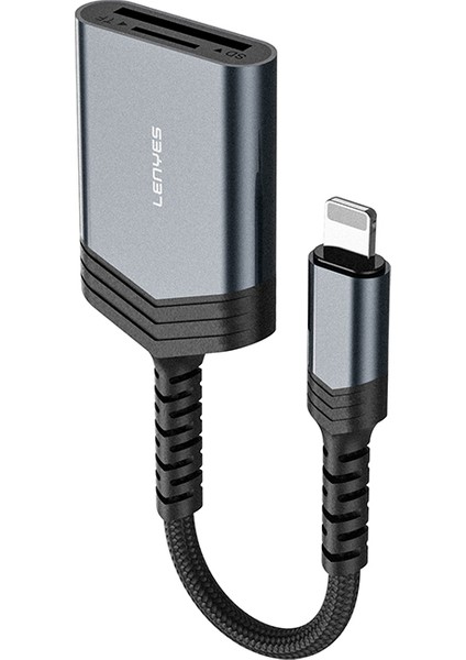 AX137 2in1 Lightning To Tf/sd Kart Çevirici Dönüştürücü Siyah