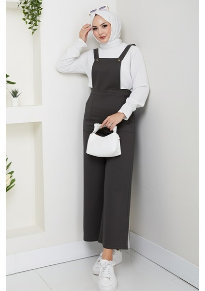 Gülru Cepli Gabardin Tulum 1587 - Antrasit