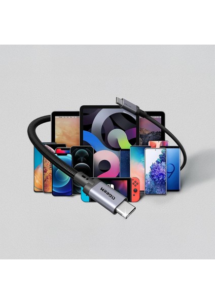 QG03 Type-C To Type-C Pd 40G 8K@60Hz Data Kablosu ve Çevirici 240W 1.5m Gri fırsatları