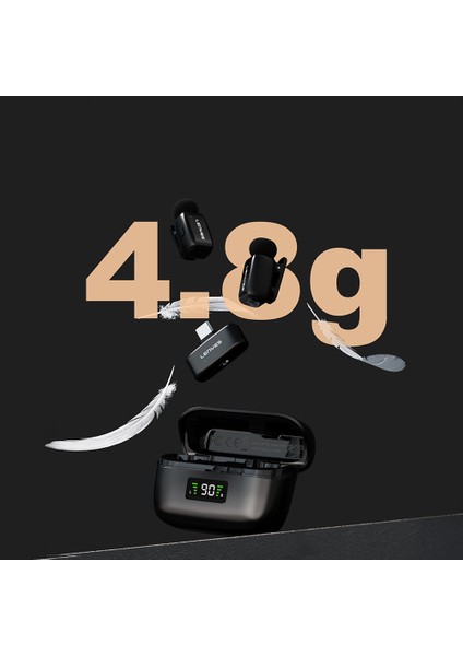 LM206 Dijital LED Göstergeli Type-C Portlu Kablosuz Yaka Mikrofonu Siyah indirimleri