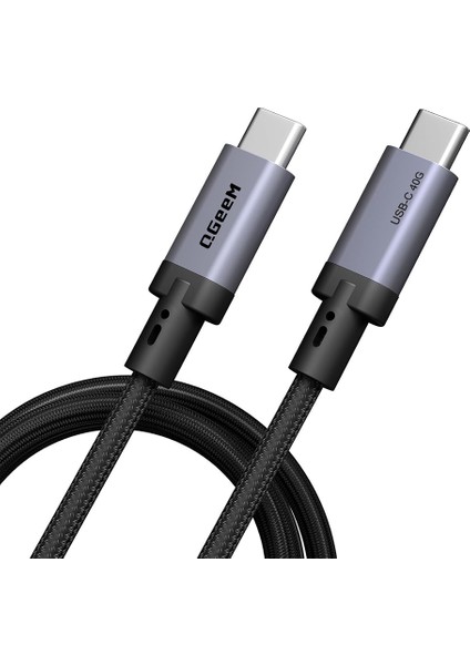 QG03 Type-C To Type-C Pd 40G 8K@60Hz Data Kablosu ve Çevirici 240W 1m Gri