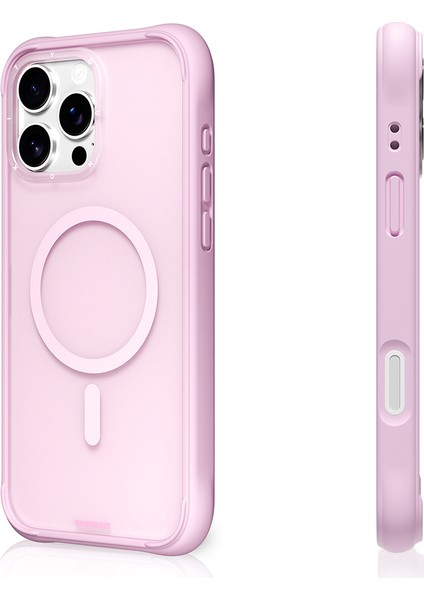 iPhone 16 Pro Max Uyumlu Kılıf M-Safe Şarj Özellikli Youngkit Macaroon Serisi Kapak Pembe fiyatları