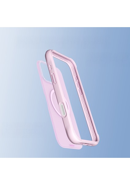iPhone 16 Pro Max Uyumlu Kılıf M-Safe Şarj Özellikli Youngkit Macaroon Serisi Kapak Pembe