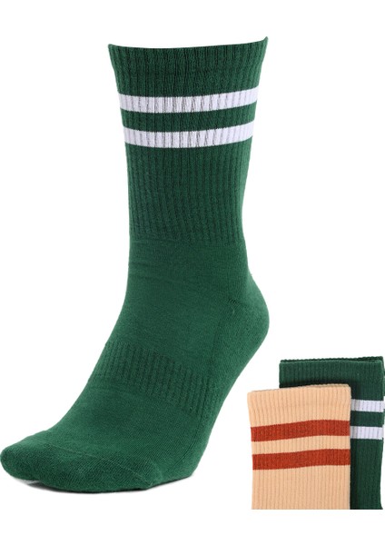 Rayas Unisex Çok Renkli Günlük Stil 2'li Çorap 24KA03-RNKLİ1