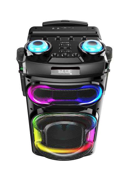 S886 Rgb Işıklı Çift Mikrofonlu Kablosuz Tws Bluetooth Speaker Hoparlör V5.3 Siyah