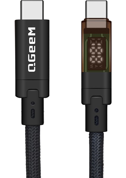 QG04 Dijital LED Göstergeli Type-C To Type-C Pd 40G 8K@60Hz Data Kablosu 240W 1m Siyah fiyatları