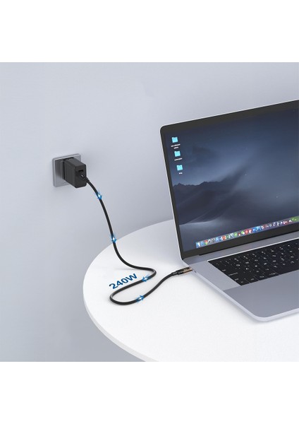 QG04 Dijital LED Göstergeli Type-C To Type-C Pd 40G 8K@60Hz Data Kablosu 240W 1m Siyah fırsatları