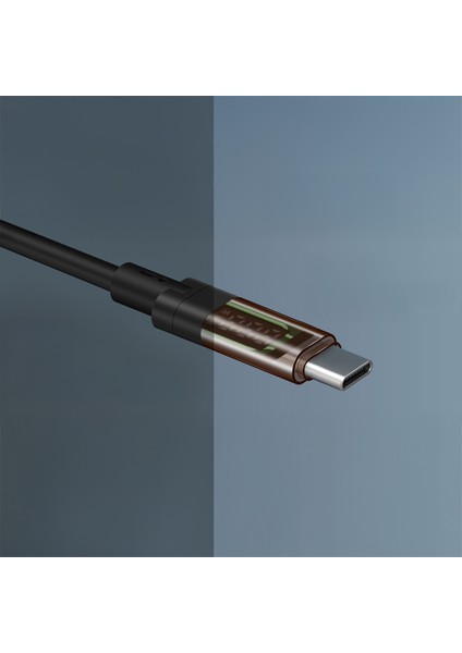 QG04 Dijital LED Göstergeli Type-C To Type-C Pd 40G 8K@60Hz Data Kablosu 240W 1m Siyah indirimleri