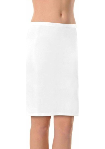 Kadın Beyaz Kısa Dizüstü Jüpon Etek