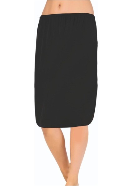 Kadın Düz Ipeksi Dokulu Mikrofiber Midi Jupon Q1002