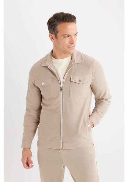 Slim Fit Dar Kesim Astarlı Fermuarlı Cepli Mevsimlik Baharlık Mont D7533AX25SP fırsatları