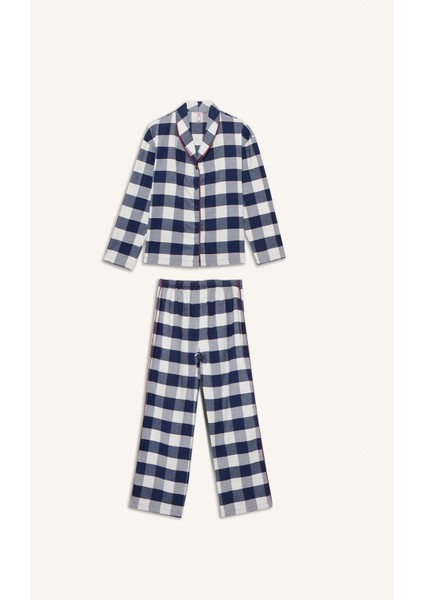 Pijama Takımı Flanel Regular Fit Kareli Uzun Kollu Üst Uzun Alt-Fall in Love E7599AX25AU