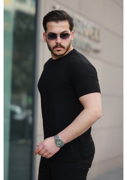 Erkek Kısa Kollu Baklava Desenli T-Shirt fiyatları