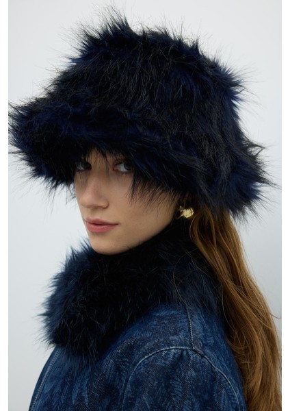 Peluş Detaylı Kova Şapka Lacivert K2685105_015 fiyatları