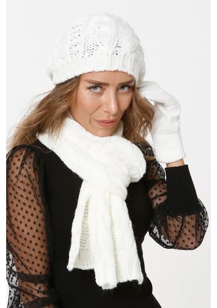 Kadın Atkı Bere Eldiven Set