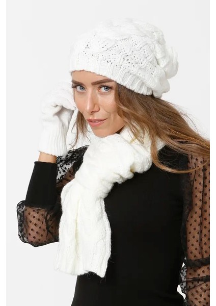 Kadın Atkı Bere Eldiven Set modelleri