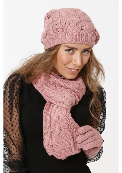 Kadın Atkı Bere Eldiven Set modelleri