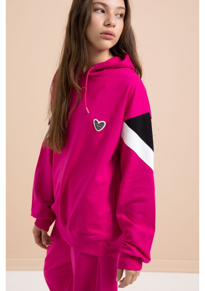 Fuşya Kargo Cepli Kız Çocuk Logolu Ikili Takım 21299 fiyatları