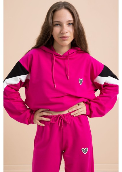 Fuşya Kargo Cepli Kız Çocuk Logolu Ikili Takım 21299 fırsatları