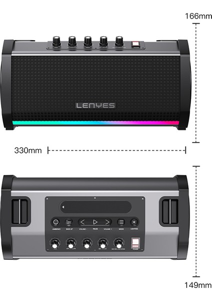 S863 Rgb LED Işıklı Mikrofonlu Tws Bluetooth Speaker Hoparlör V5.3 Siyah fiyatları