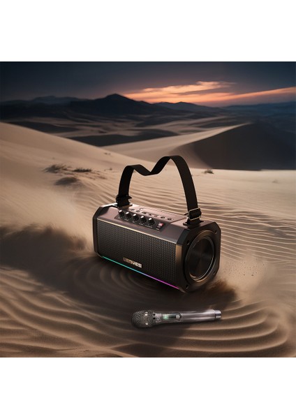 S863 Rgb LED Işıklı Mikrofonlu Tws Bluetooth Speaker Hoparlör V5.3 Siyah fırsatları