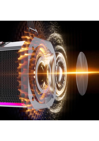 S863 Rgb LED Işıklı Mikrofonlu Tws Bluetooth Speaker Hoparlör V5.3 Siyah