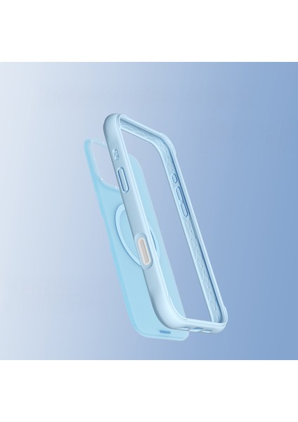 iPhone 16 Pro Uyumlu Kılıf M-Safe Şarj Özellikli Youngkit Macaroon Serisi Kapak Mavi fırsatları