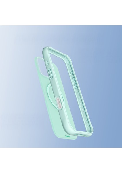 iPhone 16 Pro Uyumlu Kılıf M-Safe Şarj Özellikli Youngkit Macaroon Serisi Kapak Açık Yeşil fırsatları