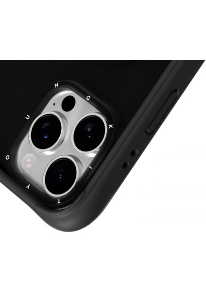 iPhone 16 Pro Uyumlu Kılıf M-Safe Şarj Özellikli Youngkit Macaroon Serisi Kapak Siyah modelleri