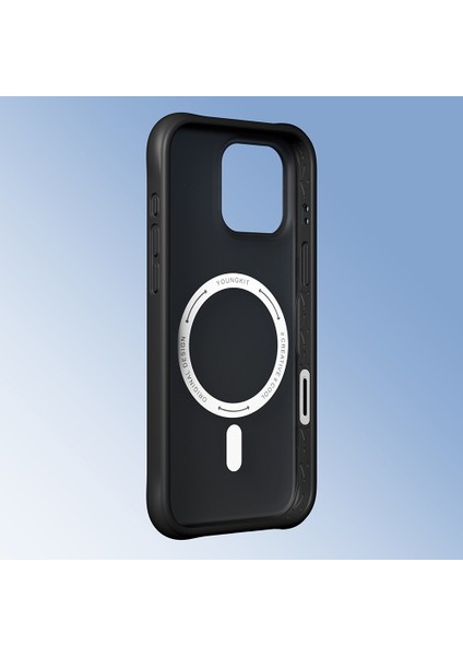 iPhone 16 Pro Uyumlu Kılıf M-Safe Şarj Özellikli Youngkit Macaroon Serisi Kapak Siyah indirimleri