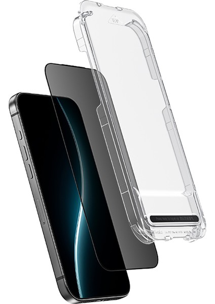 iPhone 17 Pro Max Uyumlu Benks Glass Warrior Privacy Hd Cam Ekran Koruyucu Uygulama Aparatlı Siyah fırsatları