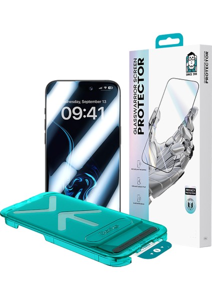 iPhone 17 Pro Max Uyumlu Benks Glass Warrior Privacy Hd Cam Ekran Koruyucu Uygulama Aparatlı Siyah